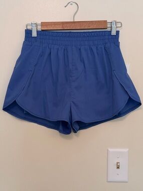 girlfriend collective cobalt blue athletic shorts